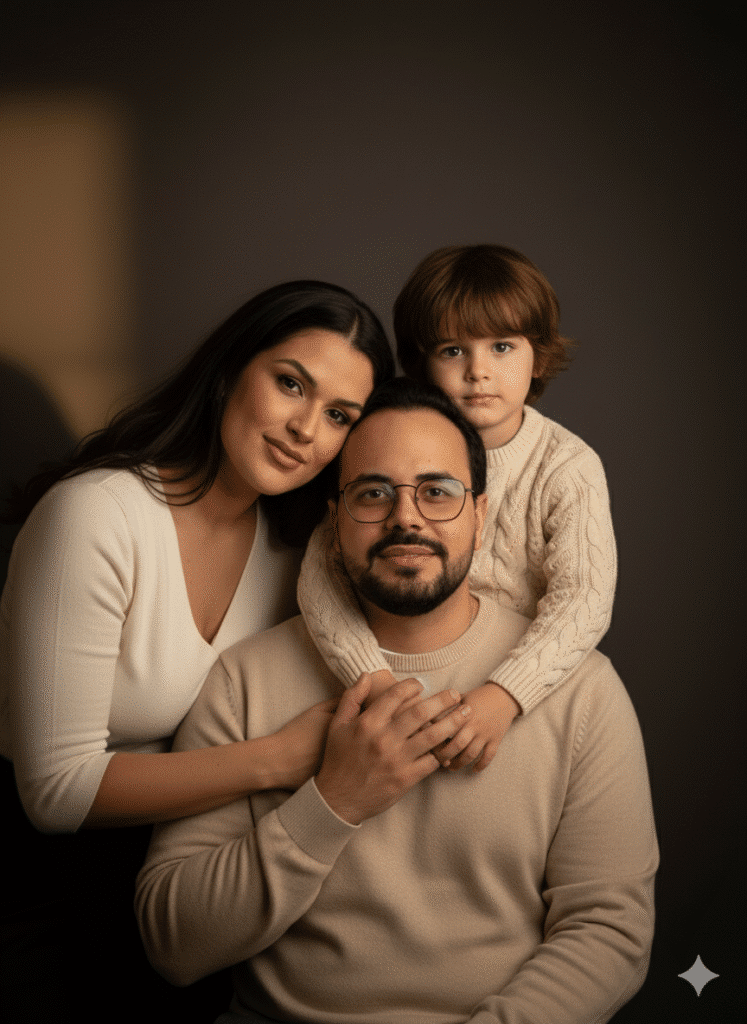 Como fazer a trend da foto profissional família no Gemini – Prompt com Família (Texto para Copiar) 4 Como fazer a trend da foto profissional família no Gemini – Prompt com Família (Texto para Copiar) 4