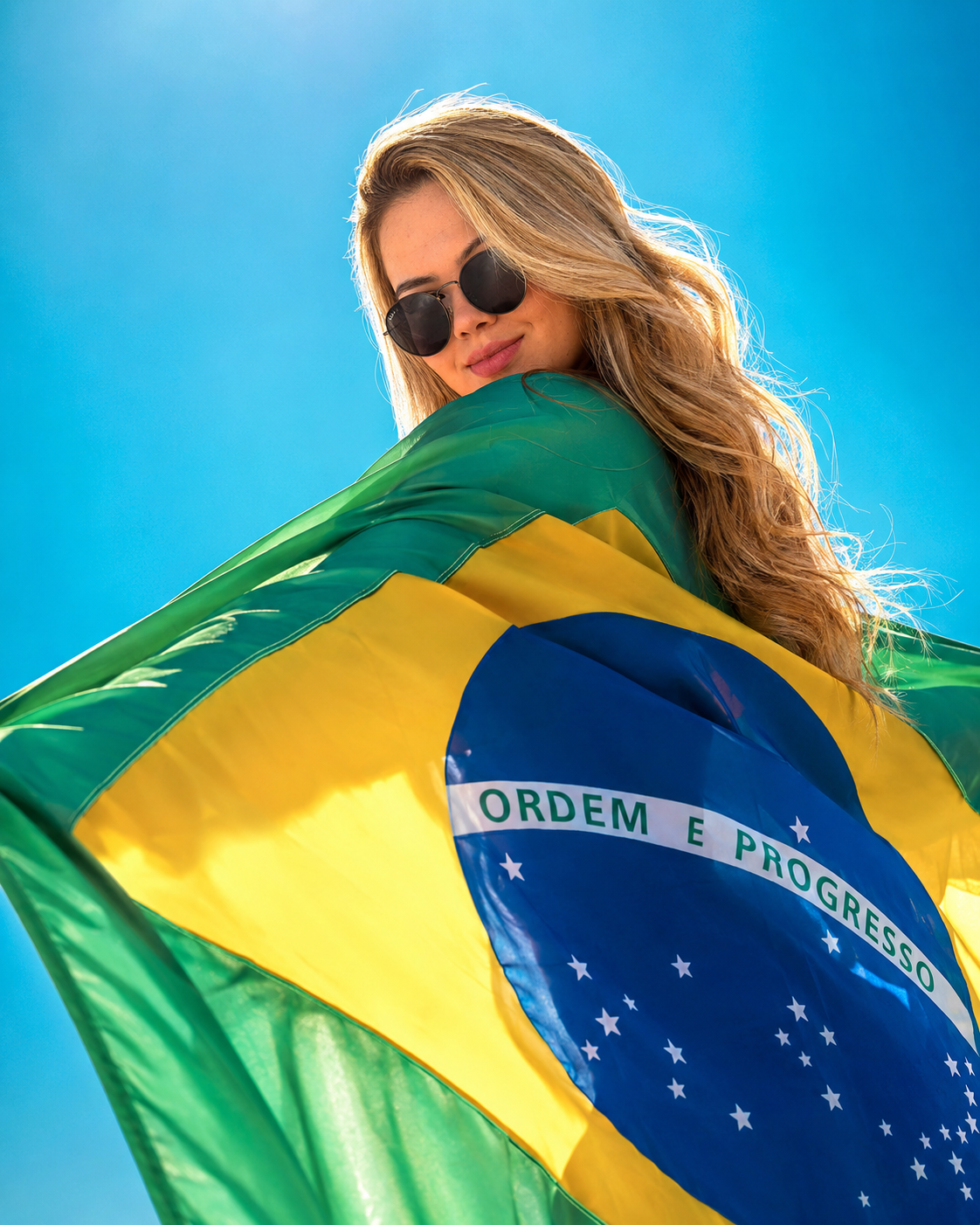 Como Fazer Foto da Copa do Mundo com IA no ChatGPT usando a Bandeira do Brasil 1 Exemplo de foto da Copa com bandeira do Brasil criada com inteligência artificial