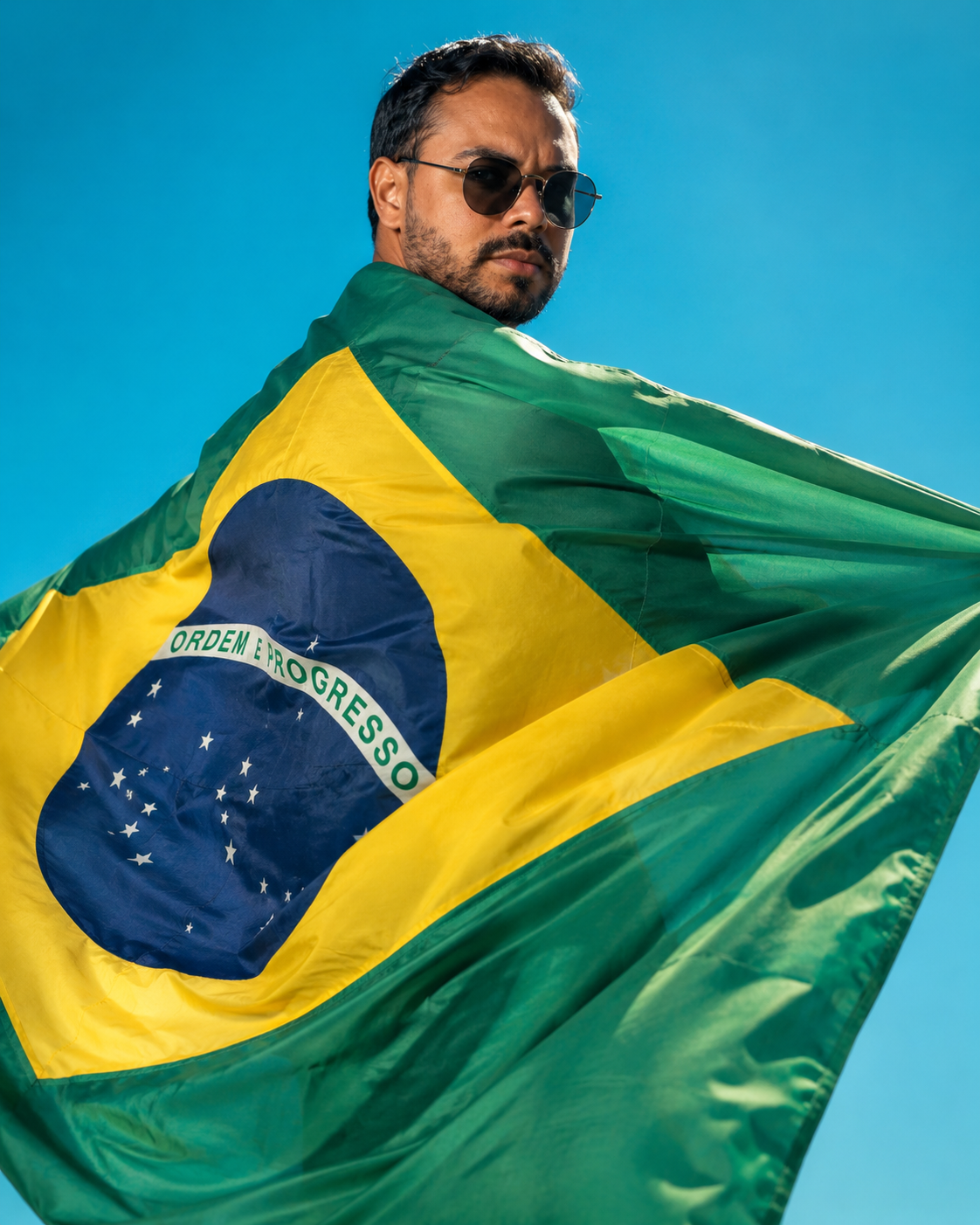 Como Fazer Foto da Copa do Mundo com IA no ChatGPT usando a Bandeira do Brasil 2 Exemplo de foto da Copa com bandeira do Brasil criada com inteligência artificial